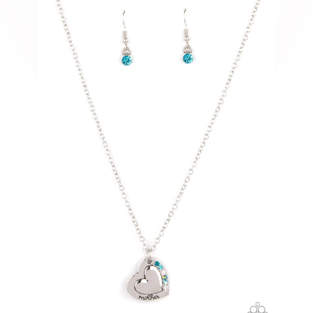 Happily Heartwarming - Heart Shaped Rhinestones MOTHER Necklace & Earrings Set - Picture 2 of 3